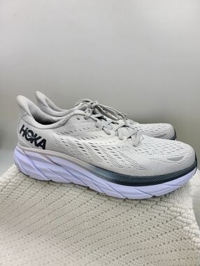 HOKA Clifton-Style Neutral Running Sneakers in Light Gray